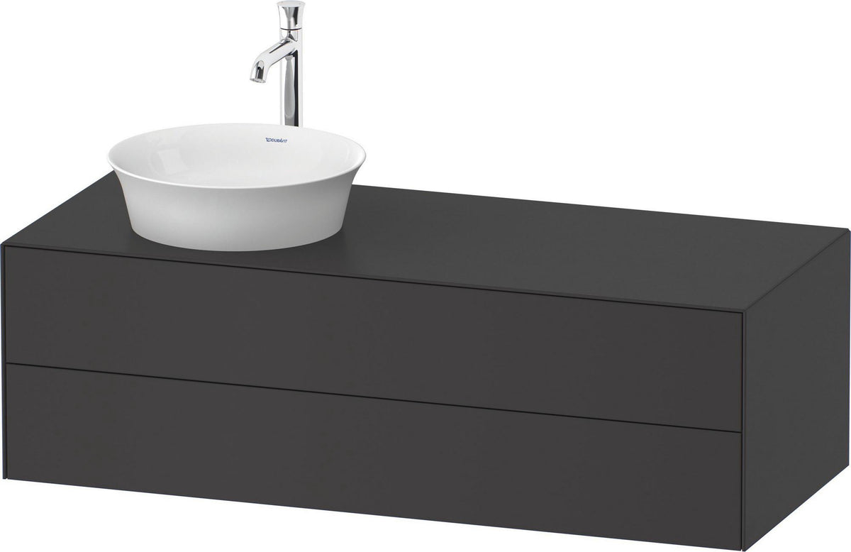 DURAVIT White Tulip Waschtischunterbau wandhängend 1300 mm mit 2 Schubkästen, weiß seidenmatt