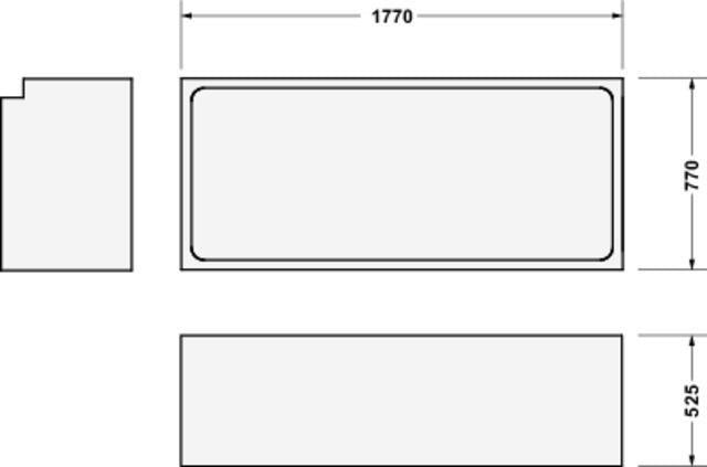 Duravit No.1 Wannenträger für Badewanne 1800x800 mm – Polystyrol, mit 2 Rückenschrägen