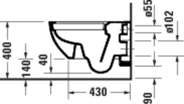 Duravit D-Code Wand-WC 570 mm spülrandlos weiß – Rimless Tiefspüler