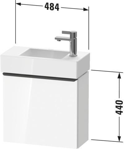 DURAVIT D-Neo Waschtischunterbau 484 mm Eiche Schwarz Matt, 1 Tür, Bronze Griff