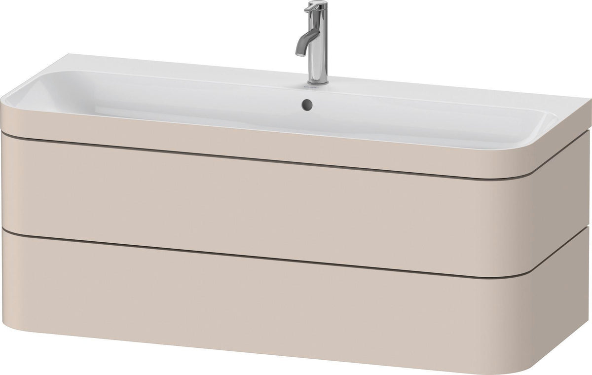 Duravit Happy D.2 c-bonded Waschtischset 1175 mm wandhängend mit 2 Schubkästen und Tip-on Technik