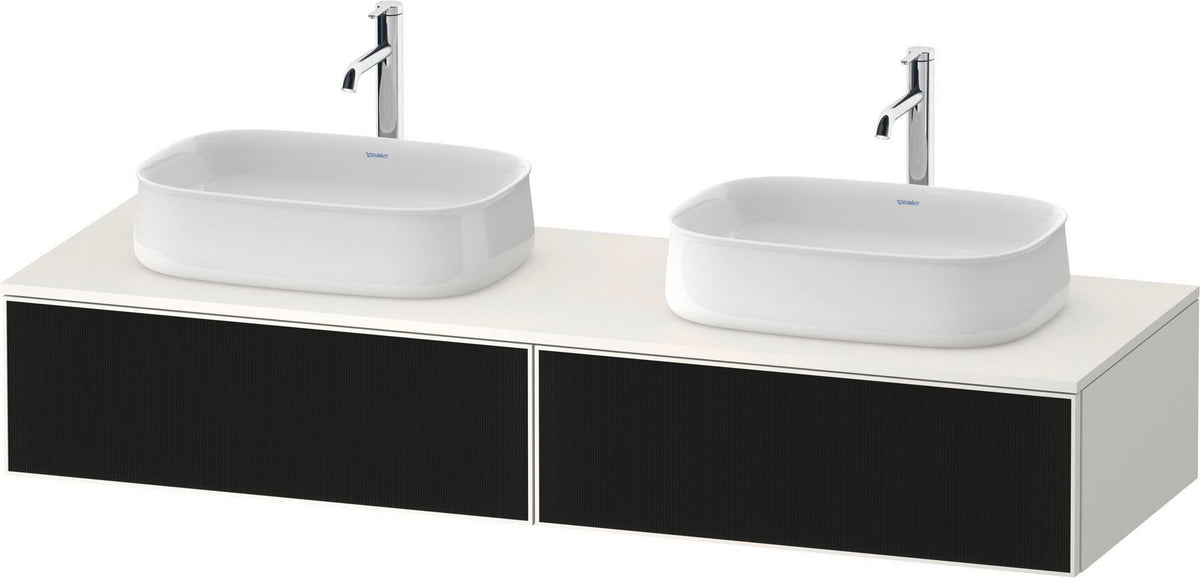Duravit Zencha Konsolen-Waschtischunterbau 1600 mm Eiche Anthrazit mit 2 Auszügen