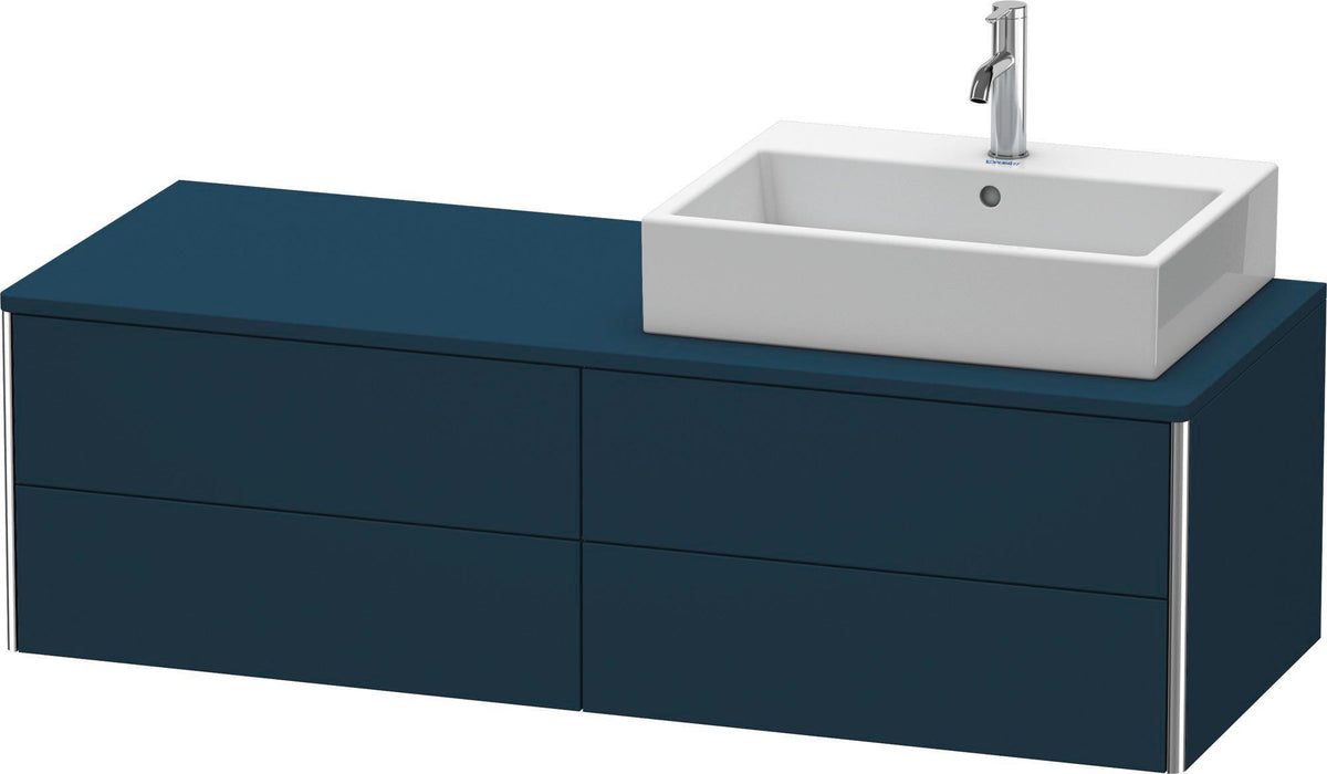 Duravit XSquare Konsolenwaschtischunterbau 1400 mm betongrau matt, 4 Schubkästen, wandhängend