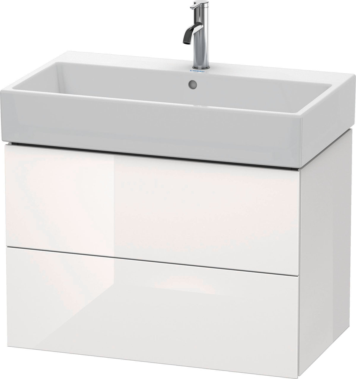 DURAVIT L-Cube Waschtischunterbau 784 mm, 2 Schubkästen, Weiß Matt, Wandhängend