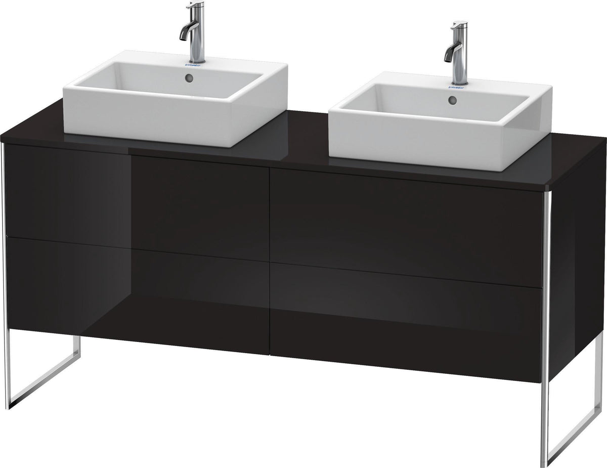 DURAVIT XSquare Waschtischunterbau 1600 mm betongrau matt, 4 Schubkästen, Tip-On, bodenstehend