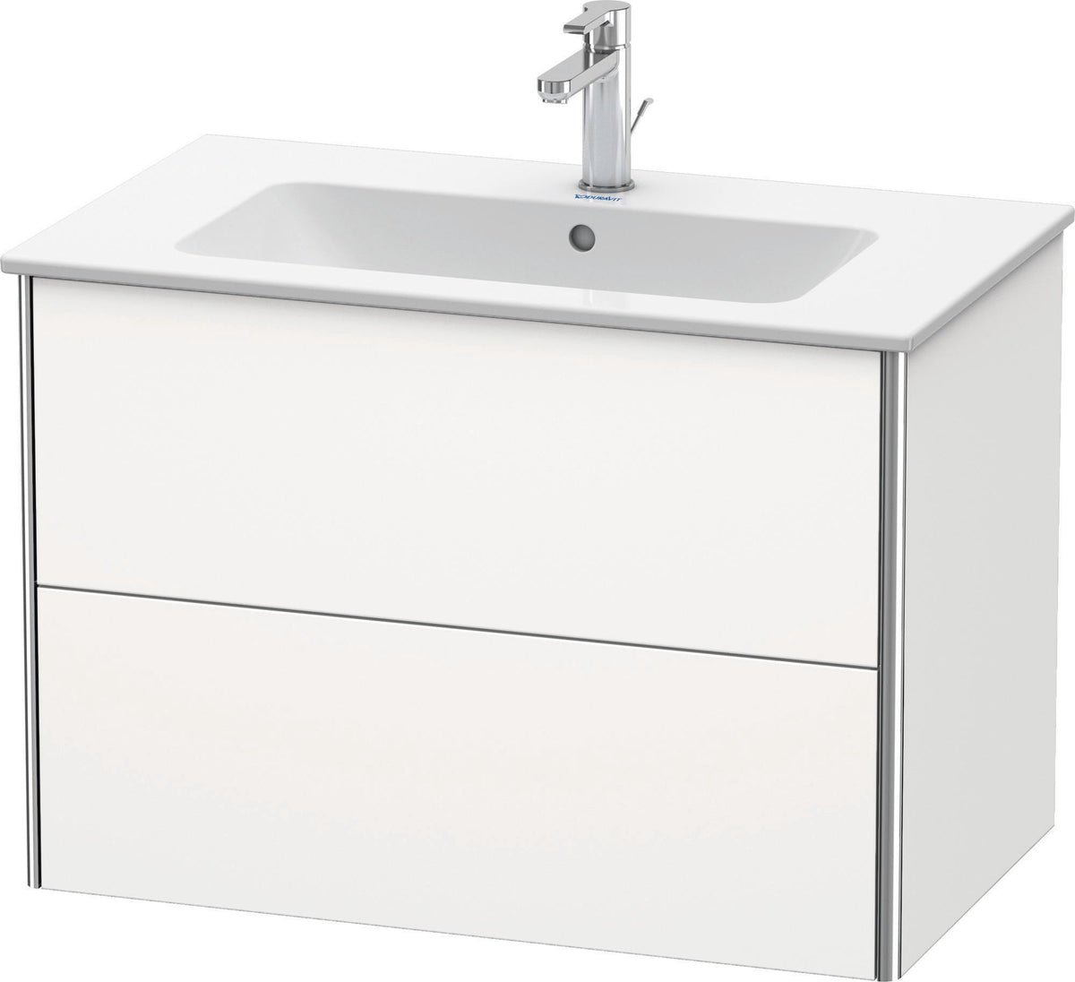 DURAVIT XSquare Waschtischunterbau wandhängend 810 mm mit 2 Schubkästen, Weiß Seidenmatt