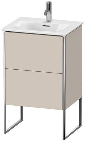 Duravit XSQUARE Waschtischunterbau 840 mm weiß matt – 2 Auszüge mit Tip-On-Technik