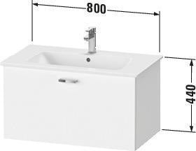 Duravit XBase Waschtischunterbau 600 mm wandhängend, 1 Auszug, weiß matt, mit Soft-Close