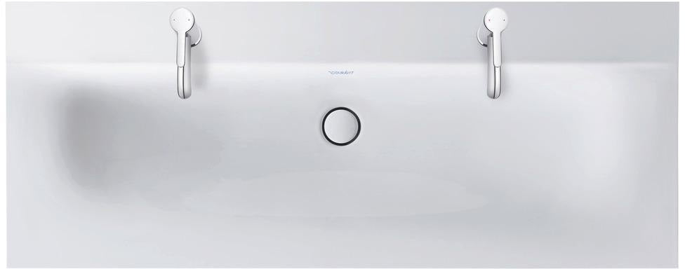 Duravit Viu Möbelwaschtisch 1230 mm, Weiß, mit Überlauf, Hahnlochbank und Halbsäule