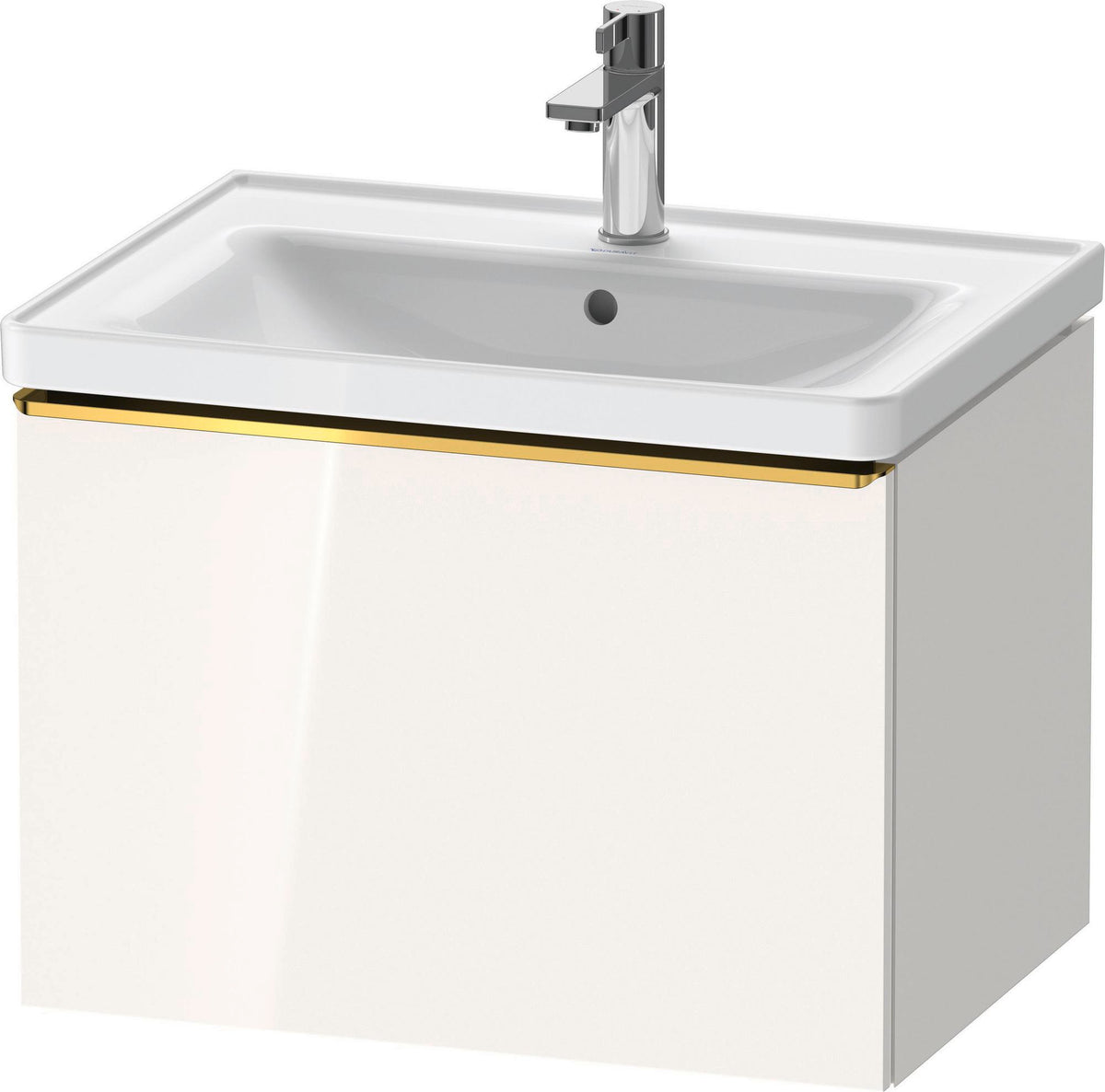Duravit D-Neo Waschtischunterbau 634 mm betongrau matt mit Bronze-Griff und Soft-Close-Auszug