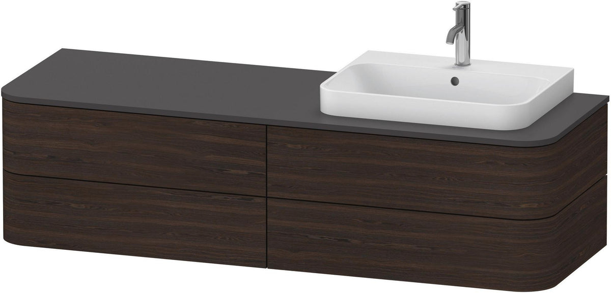 DURAVIT Happy D.2 Konsolenwaschtischunterbau taupe supermatt 1600 mm mit Tip-On Technik und LED Innenbeleuchtung