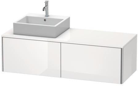 Duravit XSquare Waschtischunterbau 1400 mm wandhängend mit Becken links in s-matt