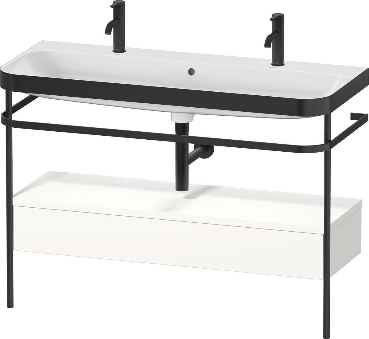 DURAVIT Happy D.2 c-bonded Waschtischset 1175 mm mit Metallkonsole und Schubkasten