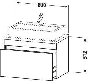 DURAVIT DuraStyle Konsolenwaschtischunterbau 800 mm Eiche Terra/Weiß Matt mit 1 Auszug