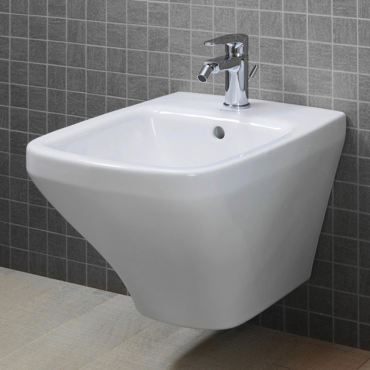 DURAVIT B.1 Einhebel-Bidetmischer Chrom 127 mm Ausladung mit Zugstangen-Ablaufgarnitur