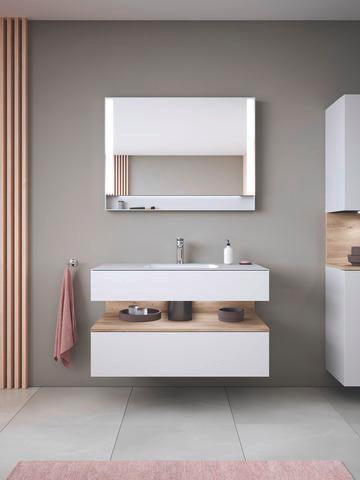 DURAVIT Qatego Einbauwaschtisch 480 mm Weiß Hochglanz, ohne Hahnloch, mit Überlauf