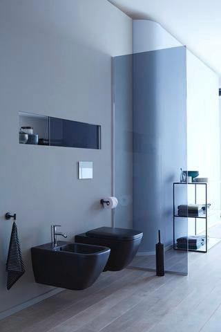 DURAVIT Wand-Bidet Happy D.2 540 mm Anthrazit Matt mit Überlauf und 1 Hahnloch
