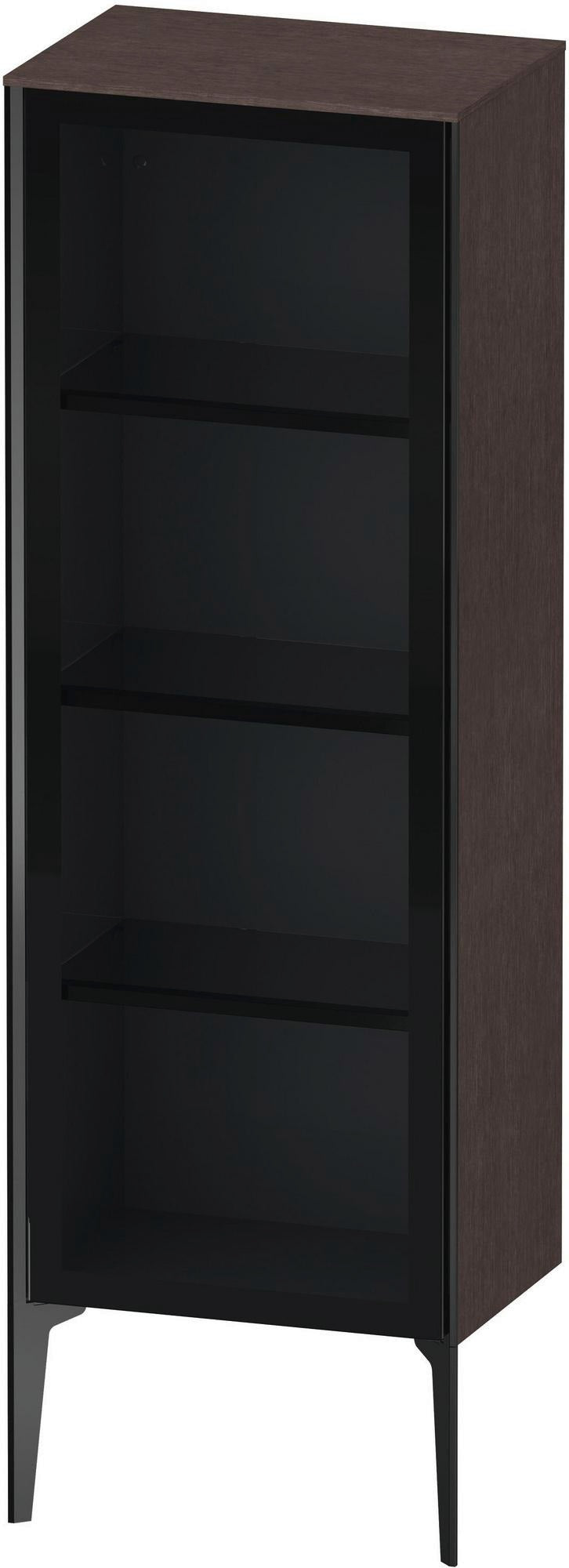 Duravit XViu Halbhochschrank mit Glastür 500 mm links, matt Nussbaum – Wandhängend