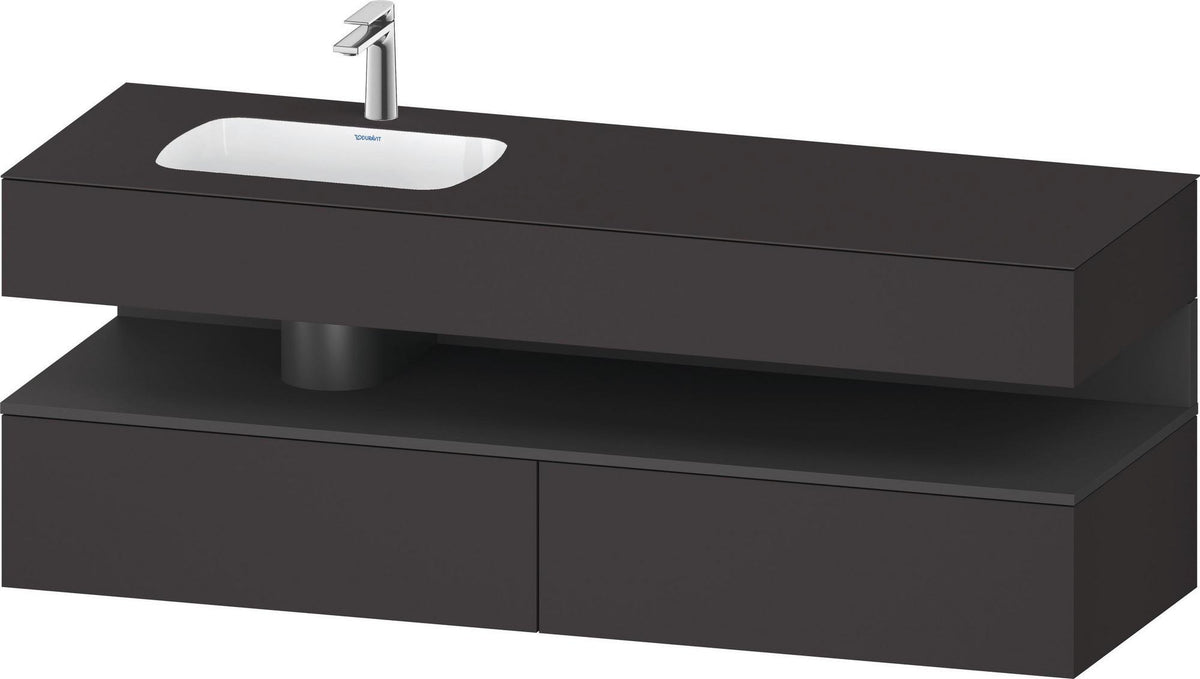 DURAVIT Qatego Studio F. A. Porsche Einbauwaschtisch mit Konsolenwaschtischunterbau 1600 mm Weiß Matt