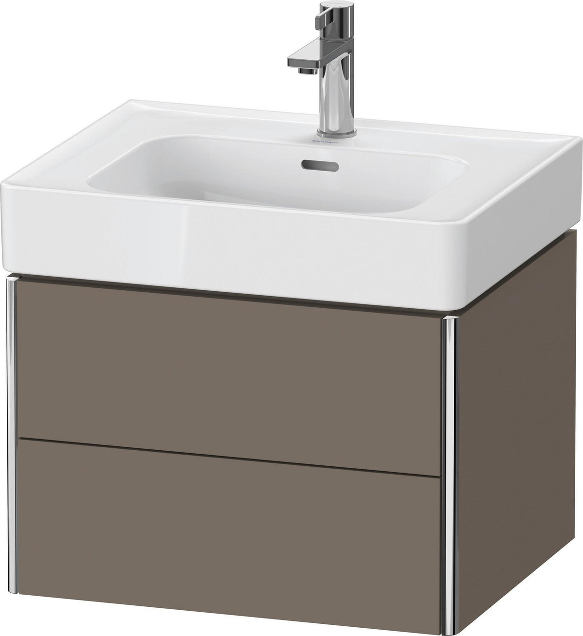 Duravit XSquare Waschtischunterbau 584 mm, 2 Schubkästen, Tip-on, Taupe