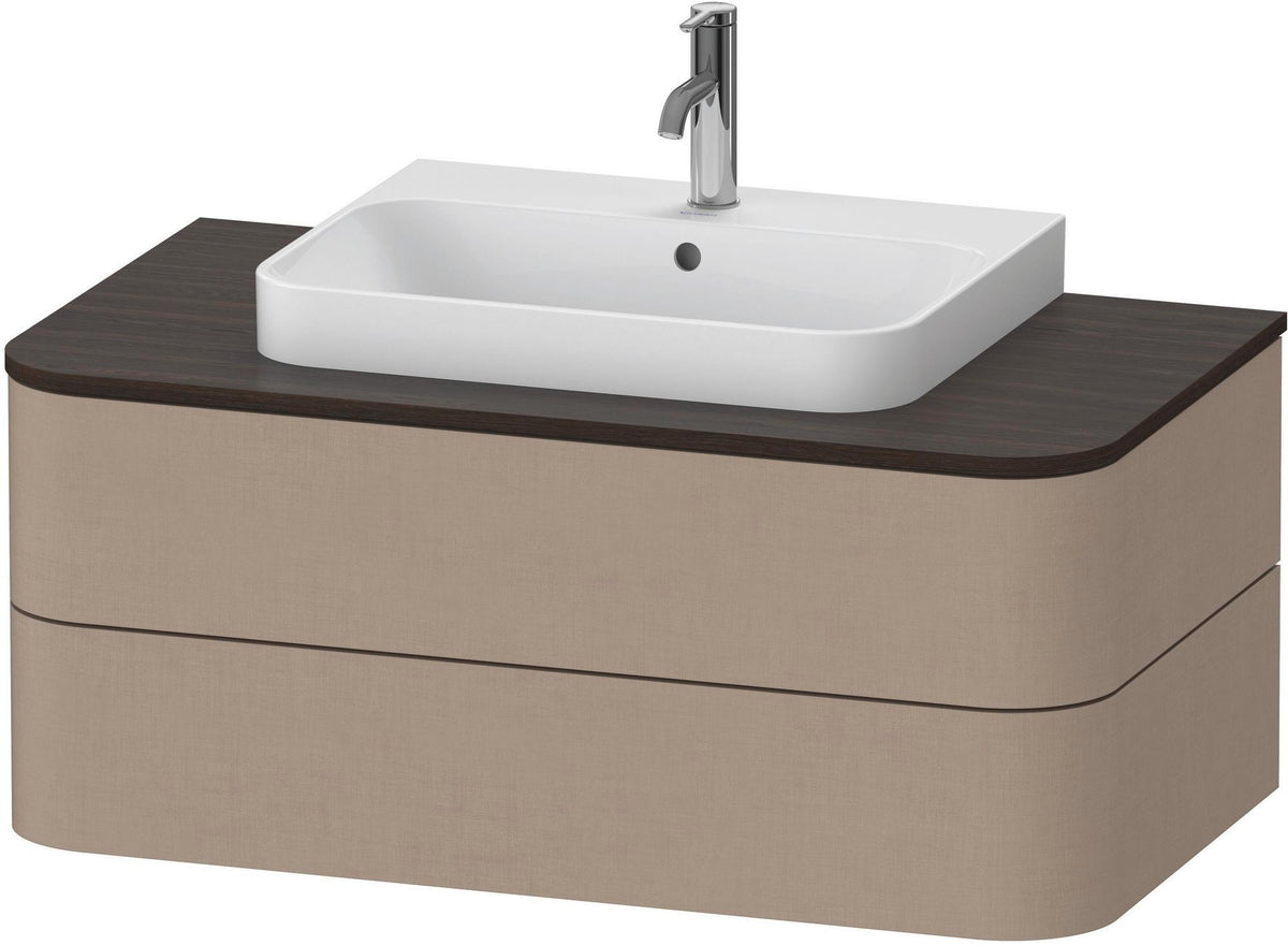 Duravit Happy D.2 Konsolenwaschtischunterbau 1000 mm taupe supermatt mit LED-Innenbeleuchtung und Tip-On