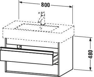 Duravit Ketho Waschtischunterbau wandhängend 800 mm, 2 Schubkästen, weiß matt – für Vero 032985