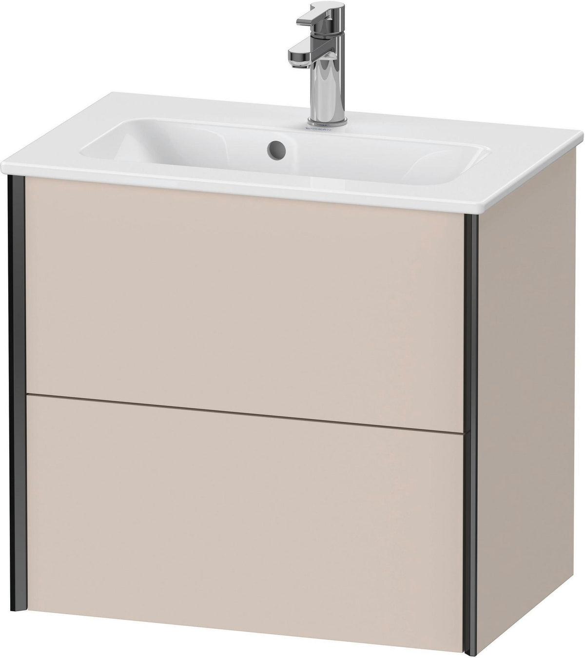 DURAVIT XViu Waschtischunterbau wandhängend 610 mm, 2 Schubladen, champagner matt/weiß matt