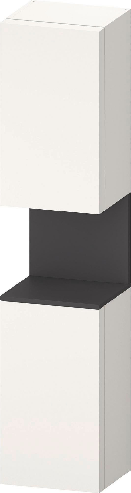 DURAVIT Qatego Hochschrank 400 mm, 2 Türen, weiß Hochglanz, Eiche Schw. Matt