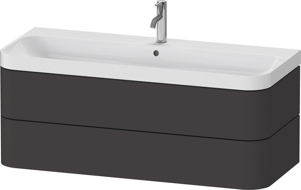 Duravit Happy D.2 Waschtischset 1175 mm wandhängend mit Tip-on Technik und Soft-Close