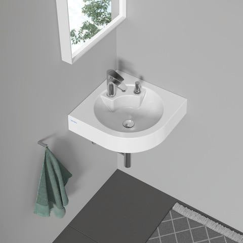Duravit Eck-Waschtisch Architec 635 mm weiß, wandhängend, 1 Hahnloch, ohne Überlauf