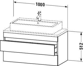 DURAVIT DuraStyle Konsolenwaschtischunterbau 1000 mm Eiche Terra/Weiß Matt mit 2 Schubkästen