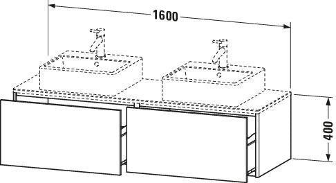 Duravit XSquare Waschtischunterbau 1600 mm wandhängend 2 Auszüge Sanitär-Ahorn seidig-matt