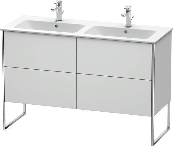 Duravit XSquare Waschtischunterbau 1280 mm mit 4 Auszügen, s-matt, Eiche, links – wandhängend