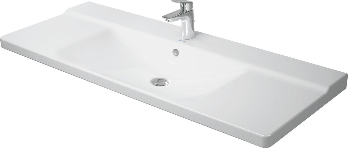 Duravit Möbelwaschtisch P3 Comforts 1250 mm mit Überlauf, Hahnlochbank, ohne Hahnloch, weiß