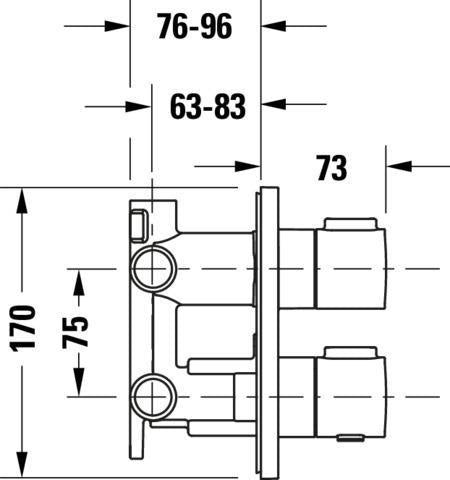 DURAVIT Thermostat Unterputz Set Eckig Chrom – Fertigmontageset mit Thermostatkartusche