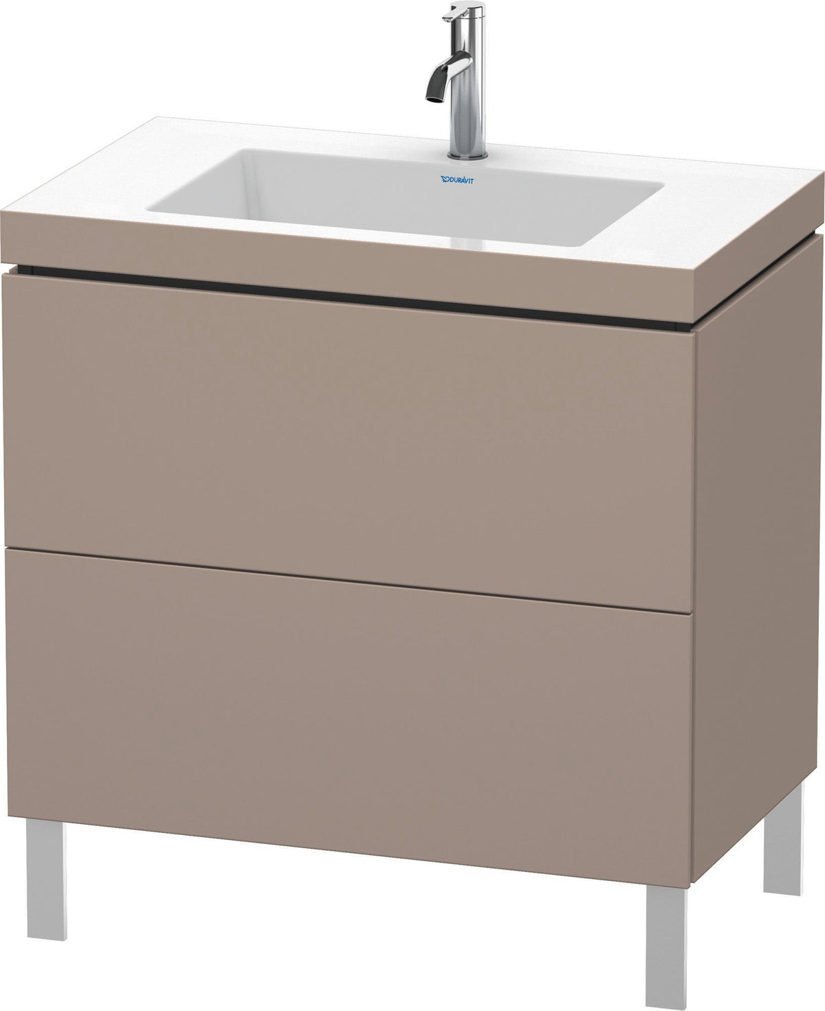 Duravit L-Cube Waschtischset 800 mm mit Vero Air, 2 Auszüge, Basalt Matt – c-bonded