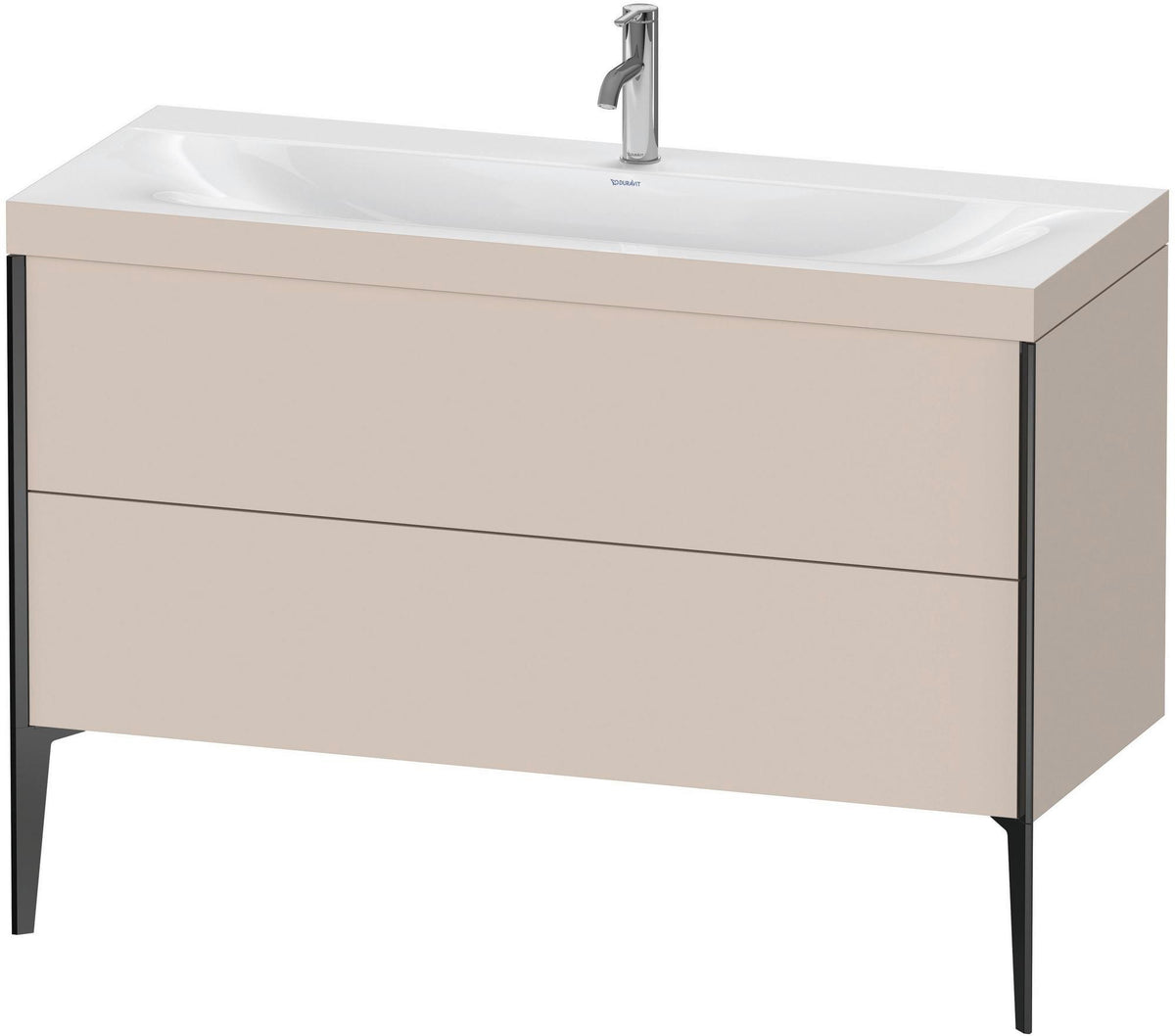 DURAVIT XViu c-bonded Waschtischset 1200 mm mit 2 Auszügen, bodenstehend, Tip-on Technik