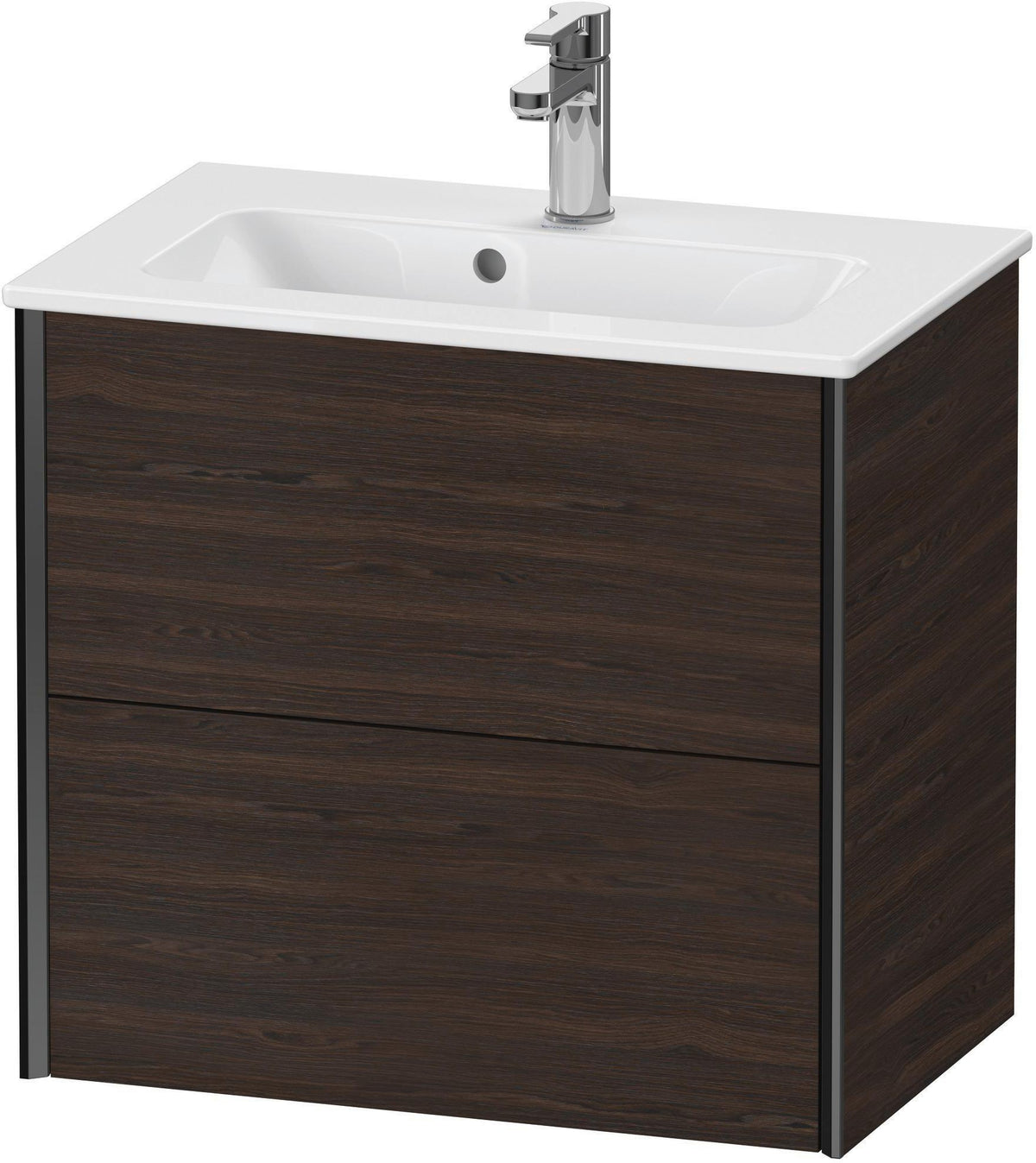DURAVIT XViu Waschtischunterbau wandhängend 610 mm, 2 Schubladen, champagner matt/weiß matt