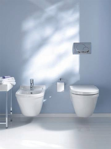 DURAVIT Wand-WC Starck 3 Compact, 485 mm Tiefspüler, Durafix, weiß