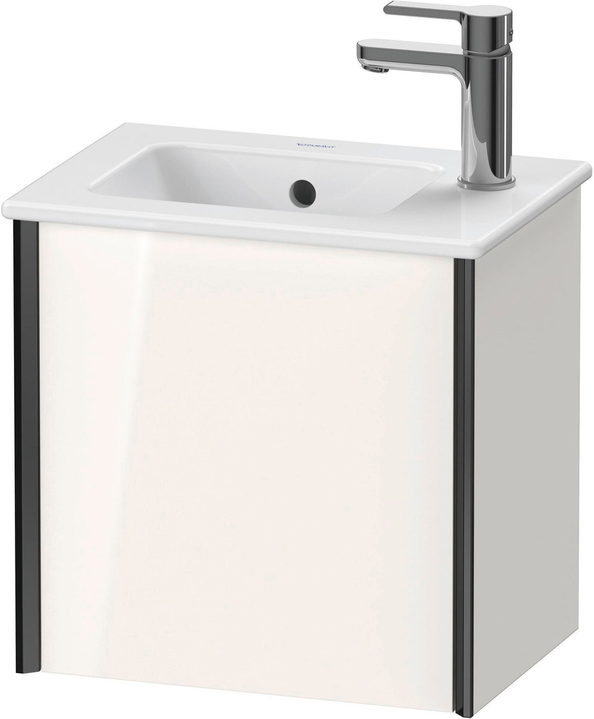 DURAVIT XViu Waschtischunterbau wandhängend 410 mm, 1 Tür rechts, weiß matt – Tip-On