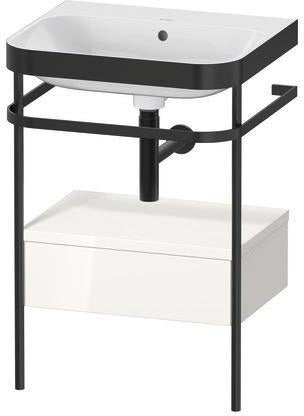 Duravit Waschtischset HAPPY D.2 PLUS 575x490mm ein Hahnloch taupe supermatt