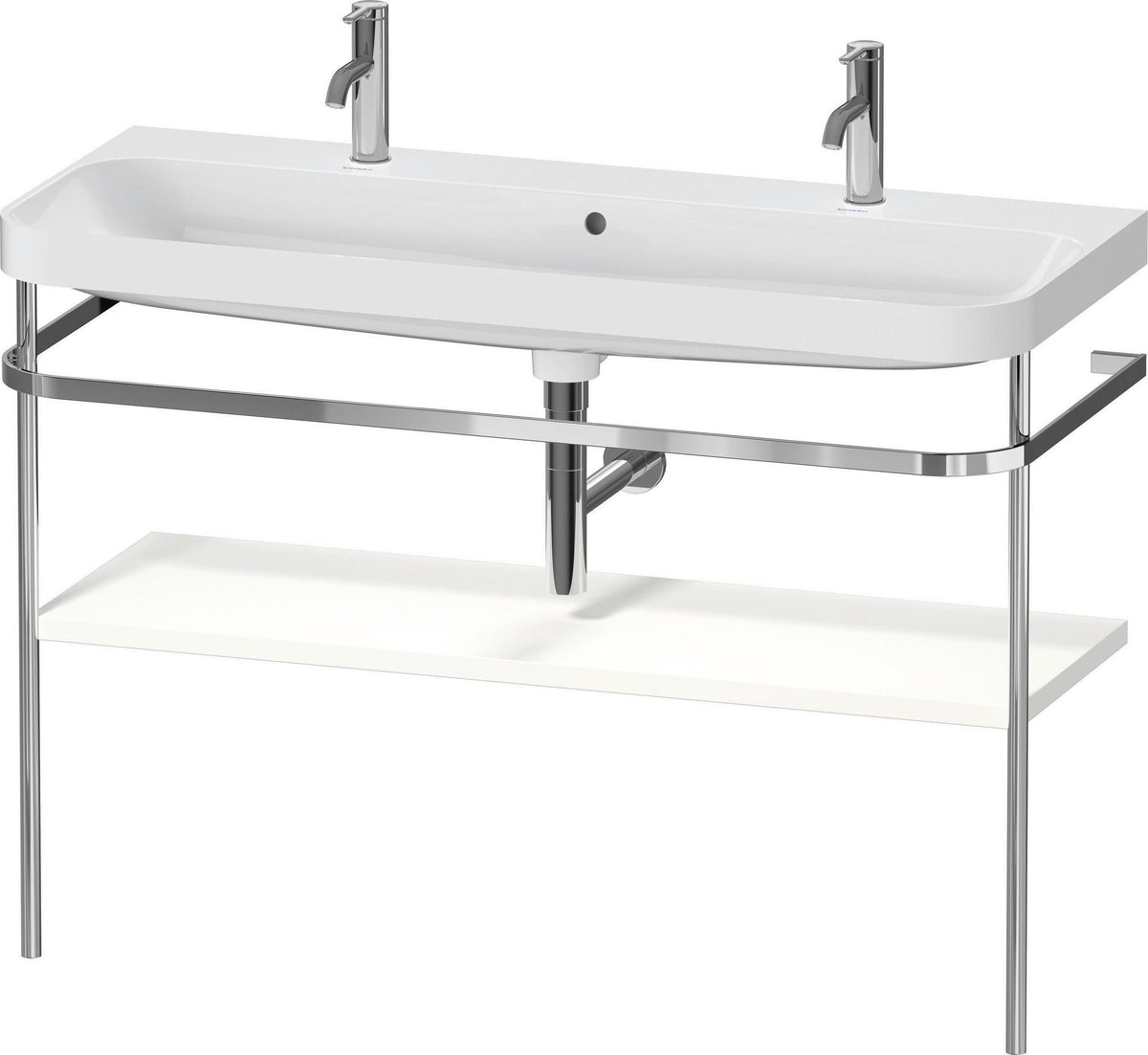 DURAVIT Happy D.2 c-shaped Waschtischset 1175 mm mit Metallkonsole und Hahnloch