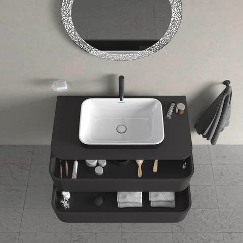 DURAVIT C.1 Einhebel-Waschtischmischer L ohne Zugstange, Schwarz Matt, 136 mm Ausladung