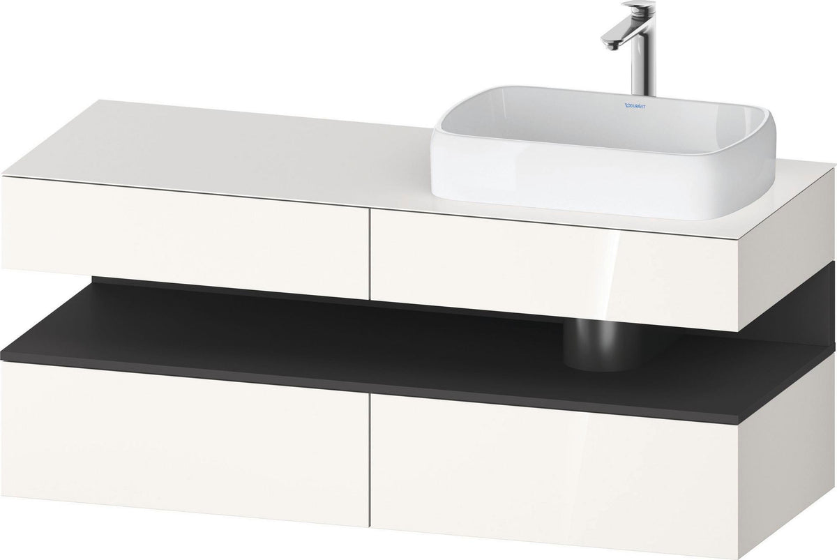 DURAVIT Qatego Konsolenwaschtischunterbau 1400 mm Weiß Matt Eiche Schwarz Matt wandhängend