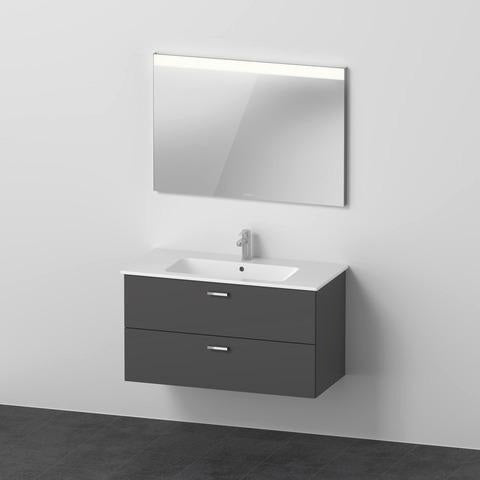 DURAVIT XBase Möbel-Set 1030 mm, Waschtisch, Unterbau, Spiegel, Weiß glänzend