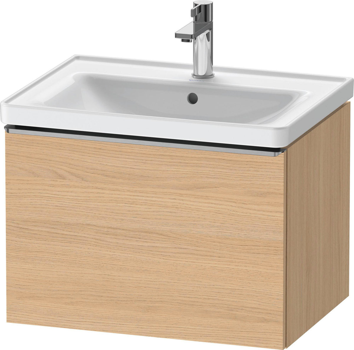 Duravit D-Neo Waschtischunterbau 634 mm betongrau matt mit Bronze-Griff und Soft-Close-Auszug