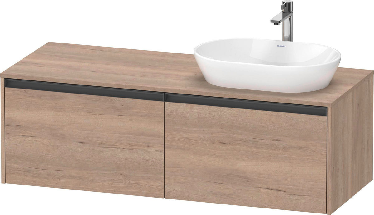 Duravit Ketho.2 Konsolen-Waschtischunterbau 1400 mm Betongrau Matt mit 2 Auszügen