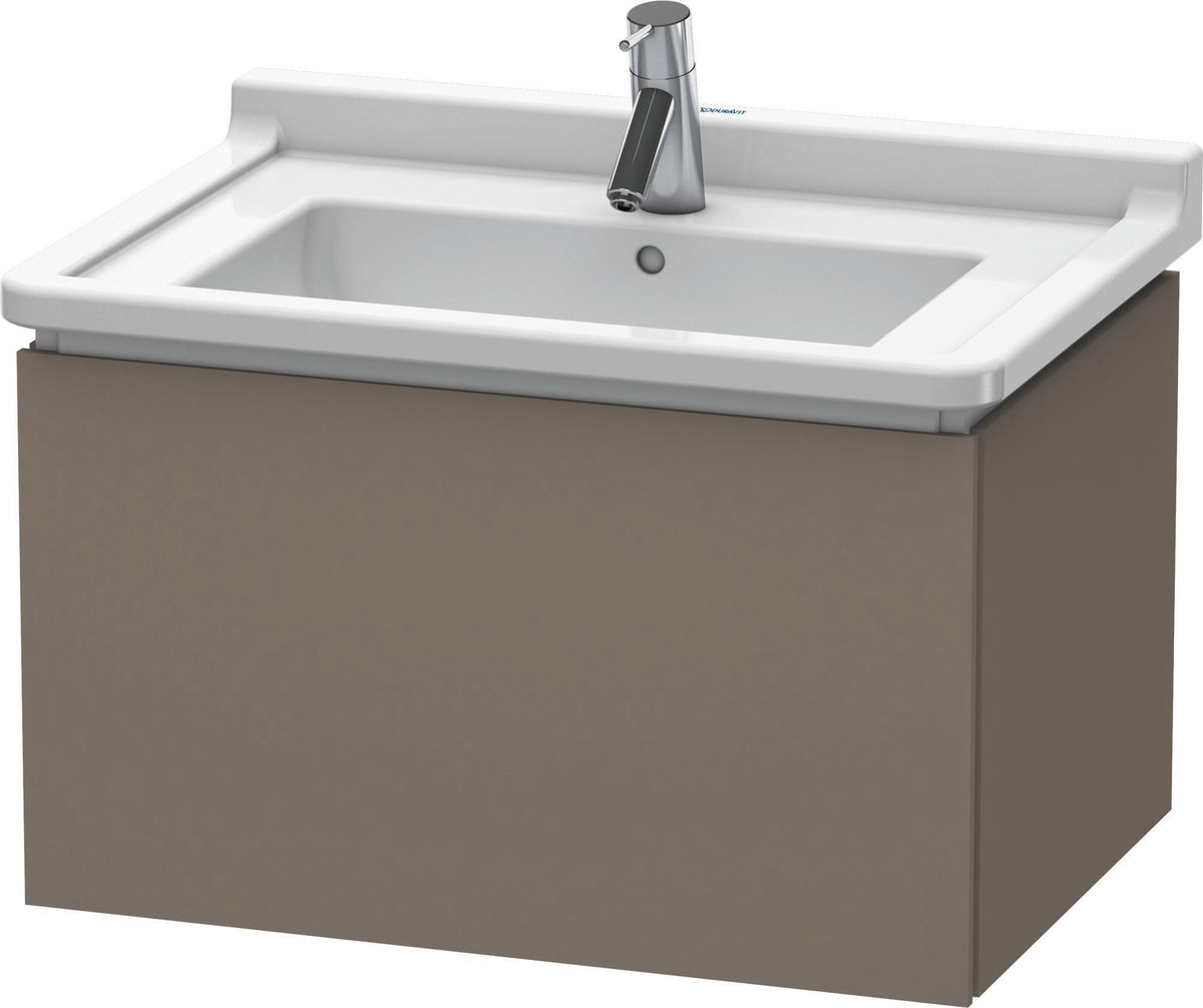 Duravit L-Cube Waschtischunterbau 670 mm taupe matt – Wandhängend mit Tip-On-Auszug