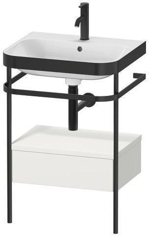 Duravit Waschtischset HAPPY D.2 PLUS 575x490mm ein Hahnloch taupe supermatt