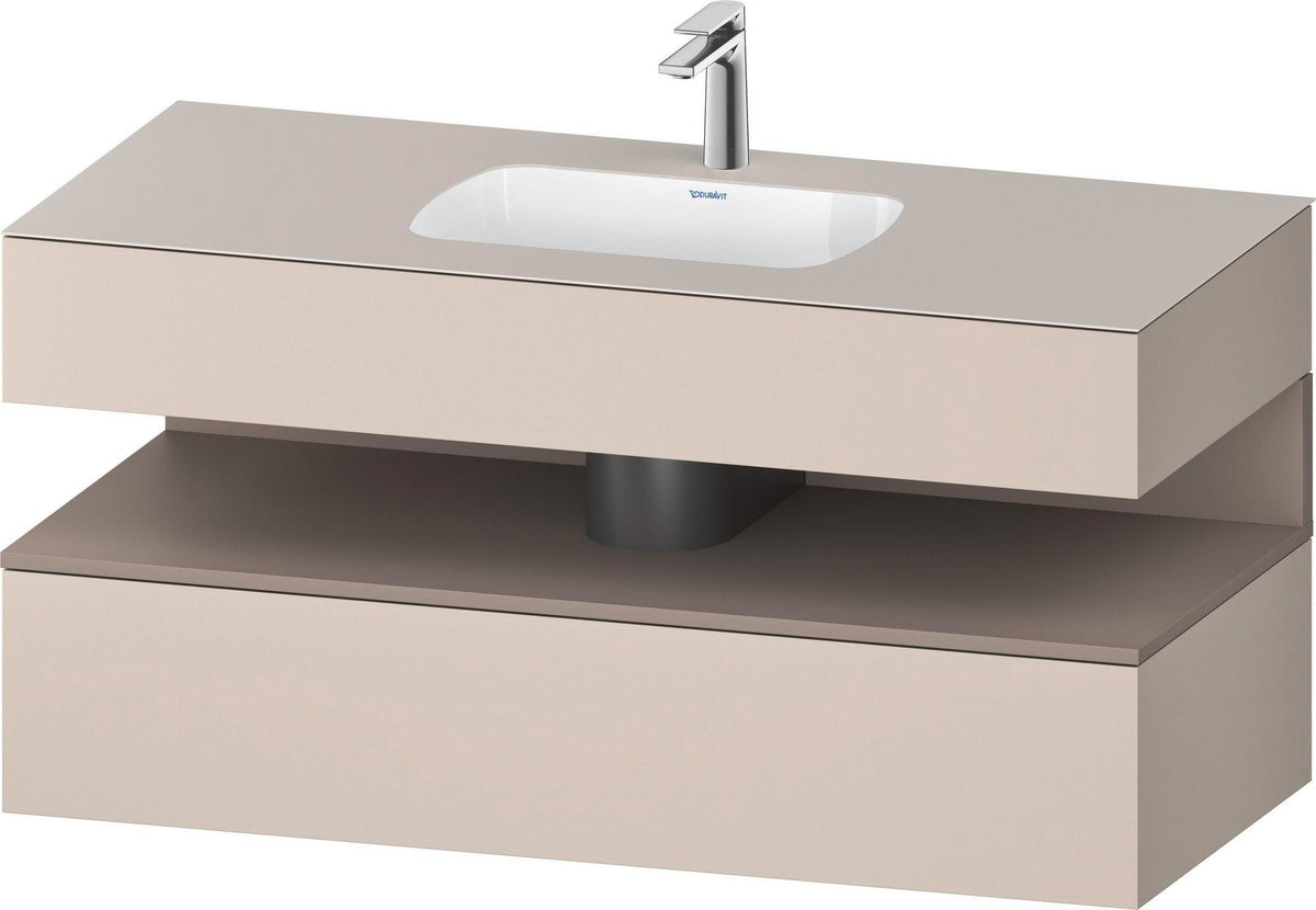 DURAVIT Qatego Studio F. A. Porsche Einbauwaschtisch mit Konsolenwaschtischunterbau 1200 mm Weiß Matt